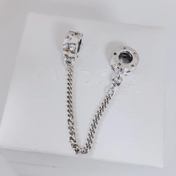 Pandora Stars & Galaxy Safety Chain S925 Sterling Silver with box - Picture 6 of 7